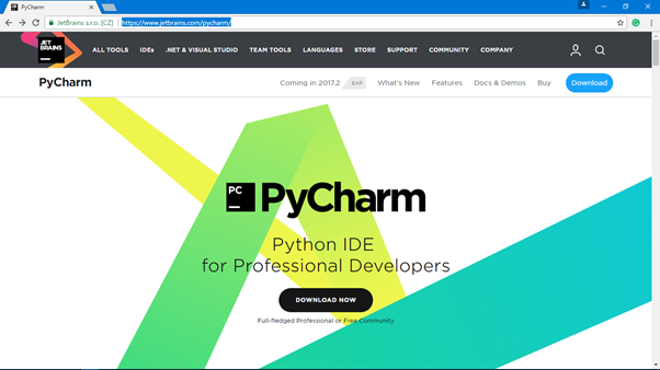 Go To https://www.jetbrains.com/pycharm/ website
